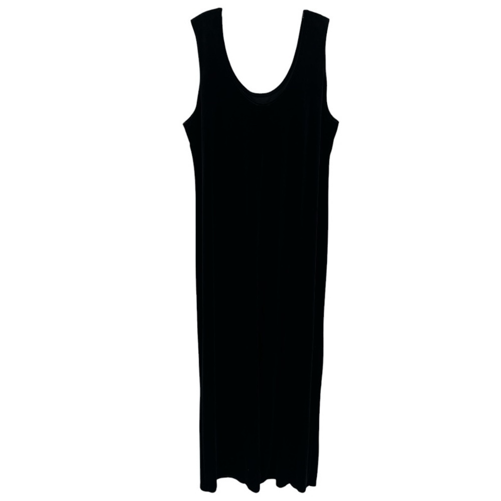 Onyx Nite Black Velvet Long Maxi Formal Dress Stretch SZ 24